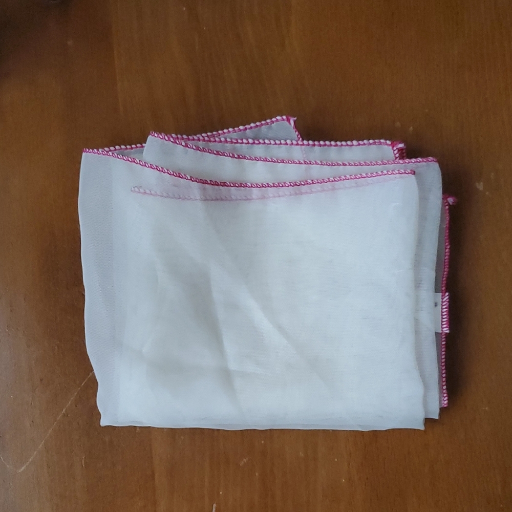 Scarf Polyester Korea White Cream Fuscia Red See Measurments